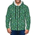 thumbnail image 1 of Kdxio Monstera Leaves Print Men Hoodies Casual Hoodies for Men with Zip Pockets Full Zip Long Sleeve Sweatshirt Sports Hooded Jacket-Large, 1 of 5