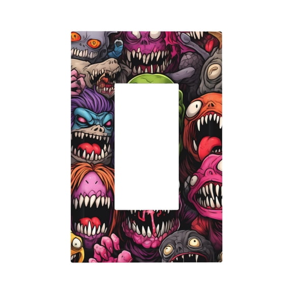 Kdxio Monstrous Cartoon Characters Decorator Light Switch or Receptacle Outlet Wall Plate Decorator Wall Plate Child Safe Outlet Cover-Style U