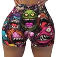thumbnail image 1 of Kdxio Monstrous Cartoon Characters Print Workout Shorts for Women Seamless Soft Smooth Gym Yoga Scrunch Active Shorts, 1 of 5