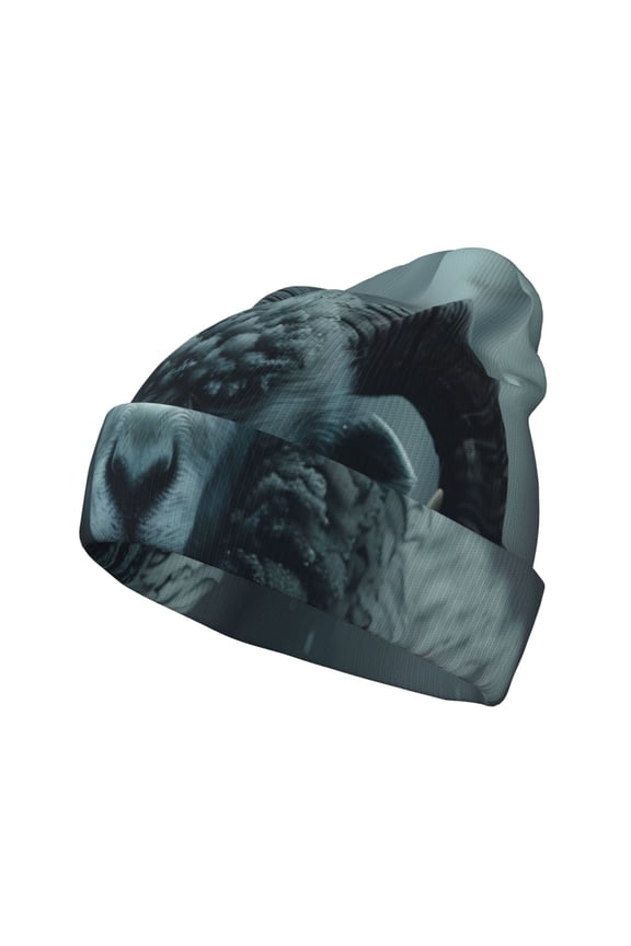 Moody Ram Portrait Winter Beanie for Men Women Beanie Knit Hat Cuffed Cap Beanie Knit Chunky Snow Cap