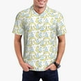 thumbnail image 1 of Kdxio Moon And Rabbit Print Men's Short Sleeve Polo Shirt,Midweight Men's Shirt, 1 of 6