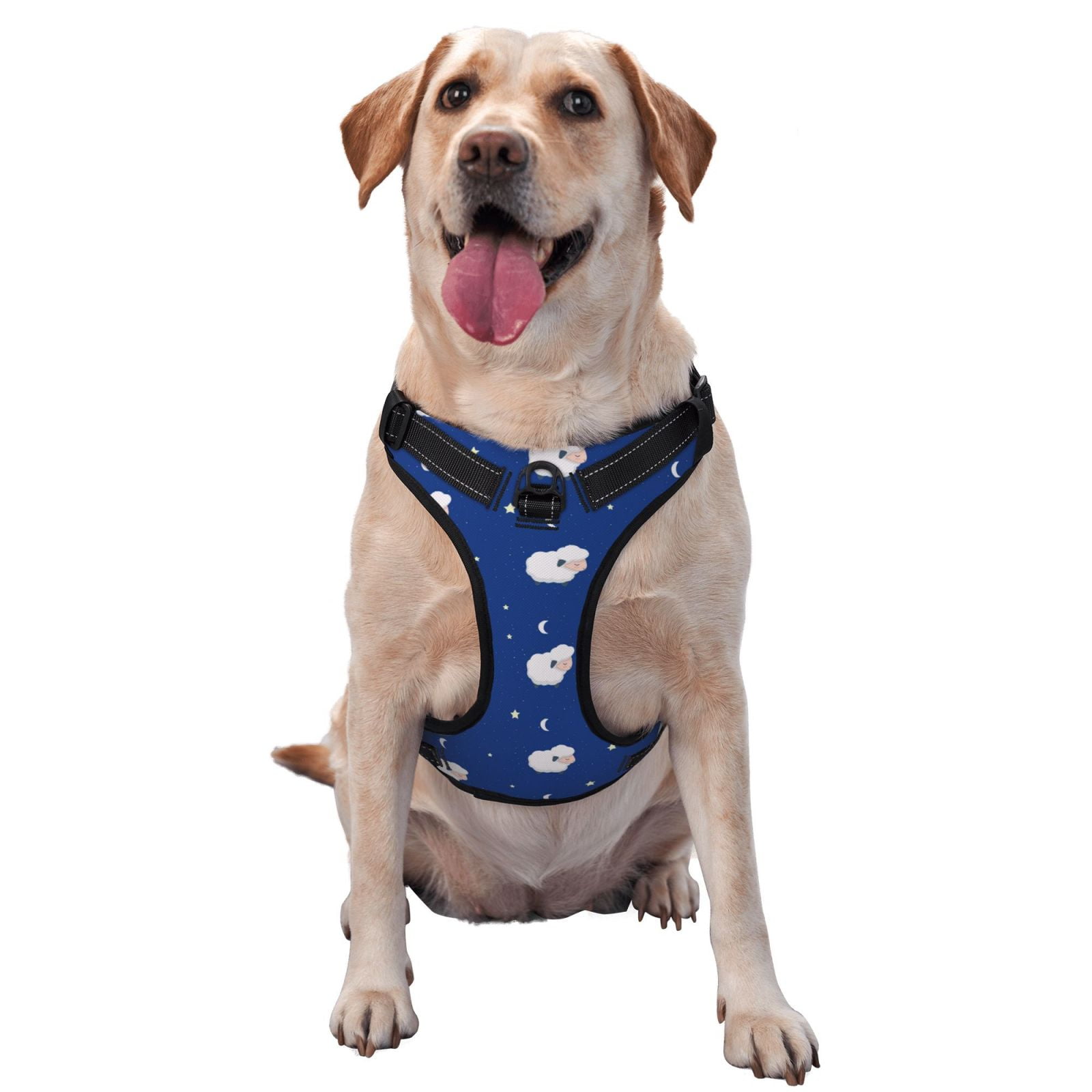 Kdxio Moon Lamb Print No Pull Dog Harness Adjustable Reflective Oxford Easy Control Medium Large Dog Harness for Training and Everyday-Small