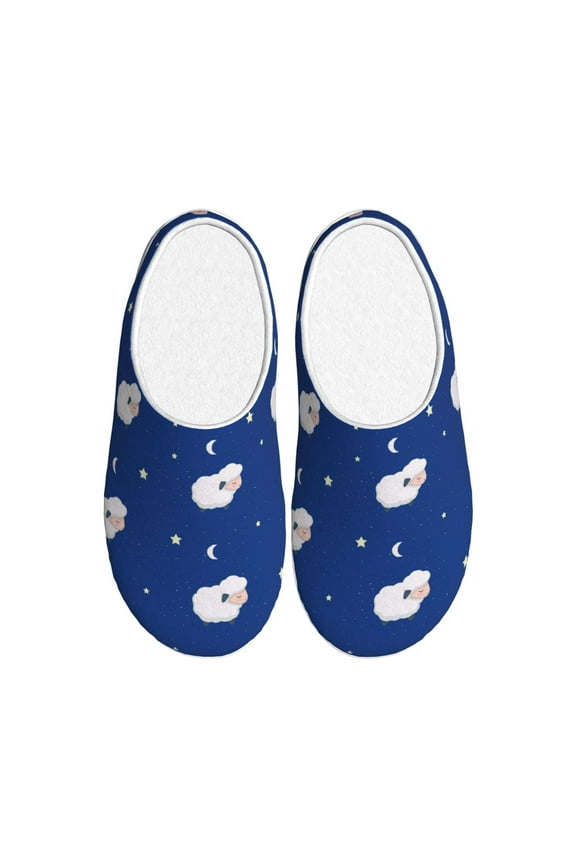 Moon Lamb Women's Men's Slippers Plush Slip-On House Slipper for Winter Indoor Soft Cushion Non-slip Fluffy Slides Slippers-39/40
