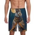 thumbnail image 1 of Kdxio Moon Night Sky Cute Rabbit Print Mens Sleep Shorts Bottoms Soft Comfy Pajama Wear Pants with Drawstring Pockets, 1 of 5