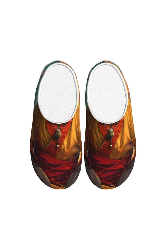 Moonlit Hairless Cat Monk Women's Men's Slippers Plush Slip-On House Slipper for Winter Indoor Soft Cushion Non-slip Fluffy Slides Slippers-39/40