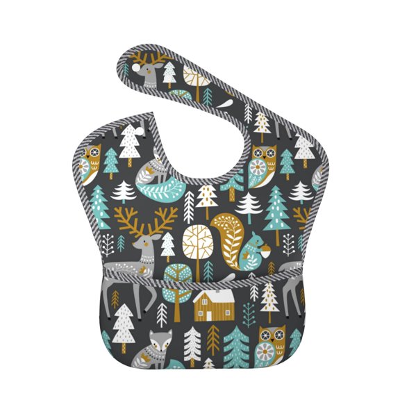 Kdxio Moose Squirrel owls tree Bibs For Babies, Baby Bibs for Eating, Toddler Bibs, Waterproof Bibs, Feeding Bibs, for Toddlers, Boys, Girls