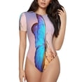 thumbnail image 1 of Kdxio Morpho butterfly and dandelion for Women's Short-Sleeved Onesie Stylish Round Neck Pajamas Bodysuit Jumpsuit Nightwear-Medium, 1 of 7