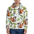 thumbnail image 1 of Kdxio Mosaic Forest Squirrel Print Mens Casual Hooded Collar Drawstring Hoodies Pullover Sweatshirts Casual Long Sleeve Shirts-3X-Large, 1 of 7
