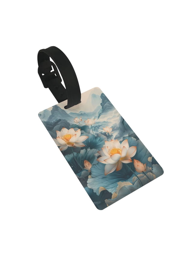 Mountain Lotus Serenity Luggage Tags Privacy Cover ID Label Suitcase Tags Identifiers For School Bags,Suitcases
