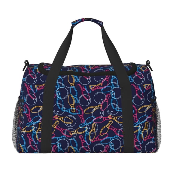 Kdxio Multicolor Bowling Travel Duffel Bag Gym Bag Weekender Travel Bag Gym Bag for Women &Men Airplane Travel Essentials for Flying