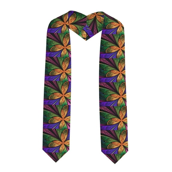 Kdxio Multicolored Beautiful Flower1 Graduation Stole Class, Graduation Sash, Unisex Adult 36" Academic Commencements-Sharp Corner