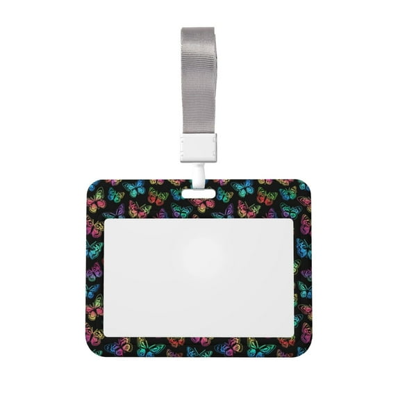Kdxio Multicolored Butterflies Card Badge Holder Work Badge Sleeve for Office, School, Factory, ID Credit Cards, Driver Licenses and Passes