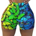thumbnail image 1 of Kdxio Multicolored Butterflies Print Workout Shorts for Women Seamless Soft Smooth Gym Yoga Scrunch Active Shorts, 1 of 9