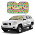 thumbnail image 1 of Kdxio Multicolored Tropical Print Windshield Sun Shade, Foldable Sun Blocker for Car,Truck,SUV Automotive Interior Sun Protection,Reflective Shade for Front Windshield(Medium), 1 of 6
