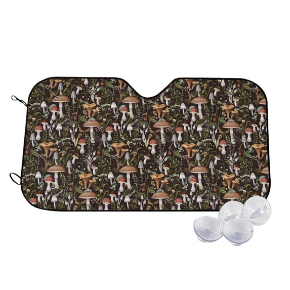 Kdxio Mushroom Garnish Print Windshield Sun Shade,UV Rays and Sun Heat Protection,Sunshade for Car Windshield,Car Shade Front Windshield -