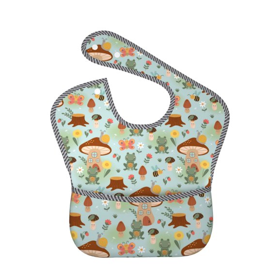 Kdxio Mushroom House Insect Frog Bibs For Babies, Baby Bibs for Eating, Toddler Bibs, Waterproof Bibs, Feeding Bibs, for Toddlers, Boys, Girls