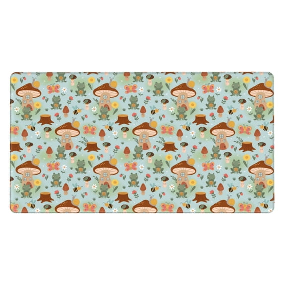 Kdxio Mushroom House Insect Frog Print Large Gaming Mouse Pad,Non-Slip Base,Water Resist Keyboard Pad for Gamer,Office & Home,29.5 x 15.8 in