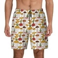 thumbnail image 1 of Kdxio Mushroom Print Men's Swim Trunks with Compression Liner 7 Inch Inseam Quick Dry Swim Shorts, 1 of 7