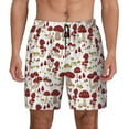 thumbnail image 1 of Kdxio Mushroom Print Men's Swim Trunks with Compression Liner 7 Inch Inseam Quick Dry Swim Shorts, 1 of 7