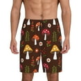thumbnail image 1 of Kdxio Mushroom Print Mens Sleep Shorts Bottoms Soft Comfy Pajama Wear Pants with Drawstring Pockets, 1 of 7