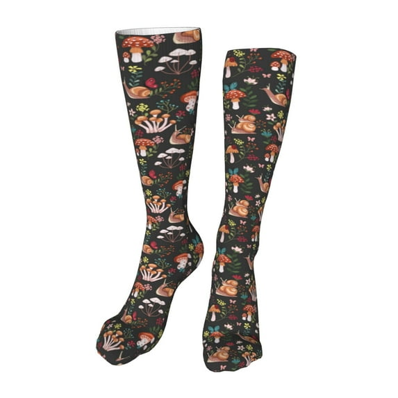 Kdxio Mushroom Snail Funny Silky Novelty Funky Long Knee High Socks Soft 3D Print Cosplay Crazy Stockings for Men Women