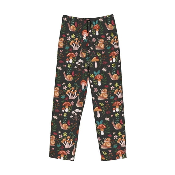 Kdxio Mushroom Snail Print Men's Sleep Pajama Pant Lounge Pants with Pockets