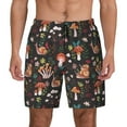 thumbnail image 1 of Kdxio Mushroom Snail Print Men's Swim Trunks with Compression Liner 7 Inch Inseam Quick Dry Swim Shorts, 1 of 7