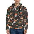 thumbnail image 1 of Kdxio Mushroom Snail Print Mens Casual Hooded Collar Drawstring Hoodies Pullover Sweatshirts Casual Long Sleeve Shirts-Large, 1 of 7
