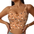 thumbnail image 1 of Kdxio Mushroom maple nuts Print Workout Crop Tank Top for Women Racerback Yoga Tank Tops Athletic Sports Shirts Exercise Undershirts, 1 of 5