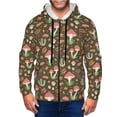 thumbnail image 1 of Kdxio Mushrooms And Autumn Leaves Print Men Hoodies Casual Hoodies for Men with Zip Pockets Full Zip Long Sleeve Sweatshirt Sports Hooded Jacket-3X-Large, 1 of 5