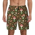 thumbnail image 1 of Kdxio Mushrooms And Autumn Print Men'S Swim Trunks With Compression Liner 7 Inch Inseam Quick Dry Swim Shorts, 1 of 7
