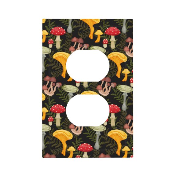 Kdxio Mushrooms And Fern Stems Decorator Light Switch or Receptacle Outlet Wall Plate Decorator Wall Plate Child Safe Outlet Cover-Style S