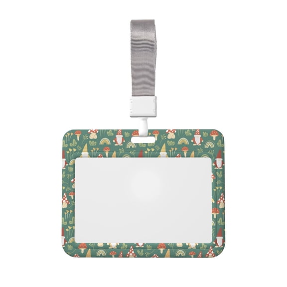 Kdxio Mushrooms And Rainbows Card Badge Holder Work Badge Sleeve for Office, School, Factory, ID Credit Cards, Driver Licenses and Passes