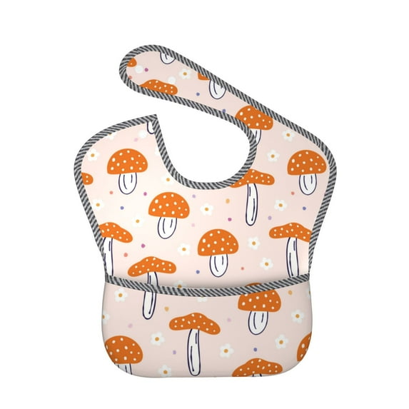 Kdxio Mushrooms Bibs For Babies, Baby Bibs for Eating, Toddler Bibs, Waterproof Bibs, Feeding Bibs, for Toddlers, Boys, Girls