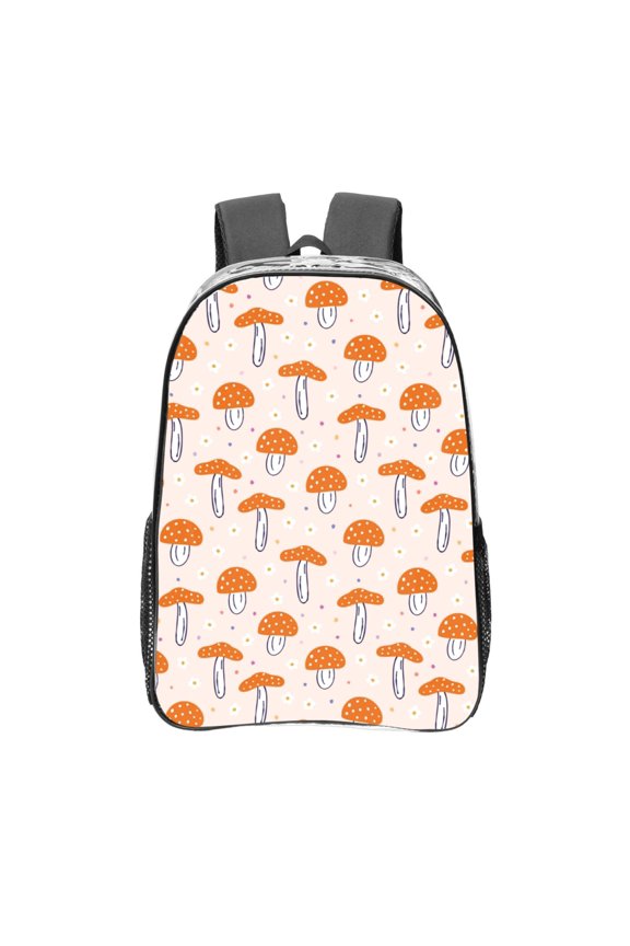 Mushrooms Clear Backpack, Transparent Bookbag for School for Women Men, Capacity Clear Bag for College, Travel