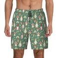 thumbnail image 1 of Kdxio Mushrooms Gnome Print Men'S Swim Trunks With Compression Liner 7 Inch Inseam Quick Dry Swim Shorts, 1 of 7