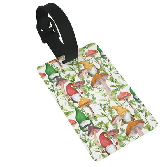 Kdxio Mushrooms Gnomes Luggage Tags Privacy Cover ID Label Suitcase Tags Identifiers For School Bags,Suitcases