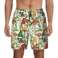 thumbnail image 1 of Kdxio Mushrooms Gnomes Print Men'S Swim Trunks With Compression Liner 7 Inch Inseam Quick Dry Swim Shorts, 1 of 7