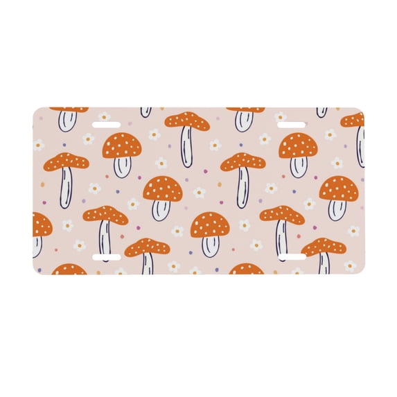 Kdxio Mushrooms License Plate Car Front License Plate Car Decoration Car Accessories Front Tag Plate Standard Size