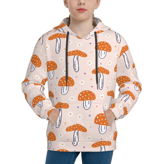Kdxio Mushrooms Pattern Boys Athletic Unisex Boys Girls Hoodie with Pocket Sweatshirts-Small