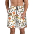 thumbnail image 1 of Kdxio Mushrooms Pattern Mens Casual Shorts - Drawstring Summer Beach Sports Shorts for Men, 1 of 9