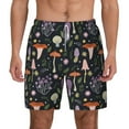 thumbnail image 1 of Kdxio Mushrooms Print Men'S Swim Trunks With Compression Liner 7 Inch Inseam Quick Dry Swim Shorts, 1 of 7