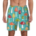 thumbnail image 1 of Kdxio Mushrooms Print Men'S Swim Trunks With Compression Liner 7 Inch Inseam Quick Dry Swim Shorts, 1 of 7