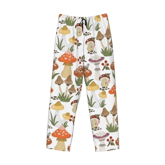Kdxio Mushrooms Print Men's Sleep Pajama Pant Lounge Pants with Pockets