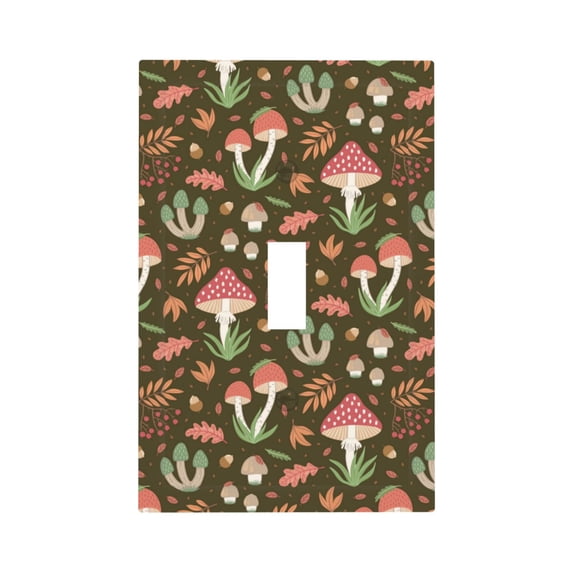 Kdxio Mushrooms and Autumn Decorator Light Switch or Receptacle Outlet Wall Plate Decorator Wall Plate Child Safe Outlet Cover-Style T