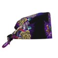 thumbnail image 1 of Kdxio Mushrooms and Skull Pattern Turban Hat for Women Men Comfortable Adjustable Cleaning Working Cap with Sweatband, 1 of 8