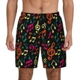 thumbnail image 1 of Kdxio Music Notes Print Men's Swim Trunks with Compression Liner 7 Inch Inseam Quick Dry Swim Shorts, 1 of 5