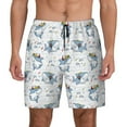 thumbnail image 1 of Kdxio Music Shark Print Men's Swim Trunks with Compression Liner 7 Inch Inseam Quick Dry Swim Shorts, 1 of 7
