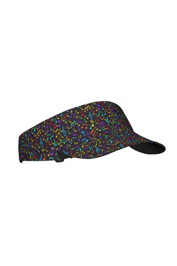 Musical Notes Print Sun Visor Hat Golf Visor Adjustable Velcro Outdoor Sports Cap for Men Women