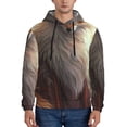 thumbnail image 1 of Kdxio Mystic Fox With Halo Print Mens Casual Hooded Collar Drawstring Hoodies Pullover Sweatshirts Casual Long Sleeve Shirts-4X-Large, 1 of 7